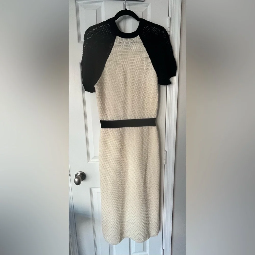 Daily Practice by Anthropologie Black and Cream Knit dress (L) NWT - Picture 6 of 7